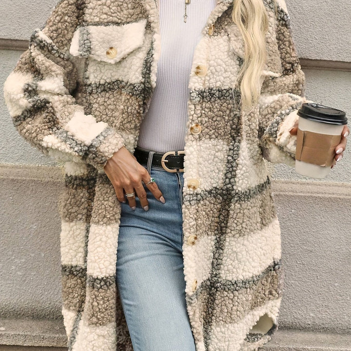 Lune London | Checked button jacket with fuzzy pattern