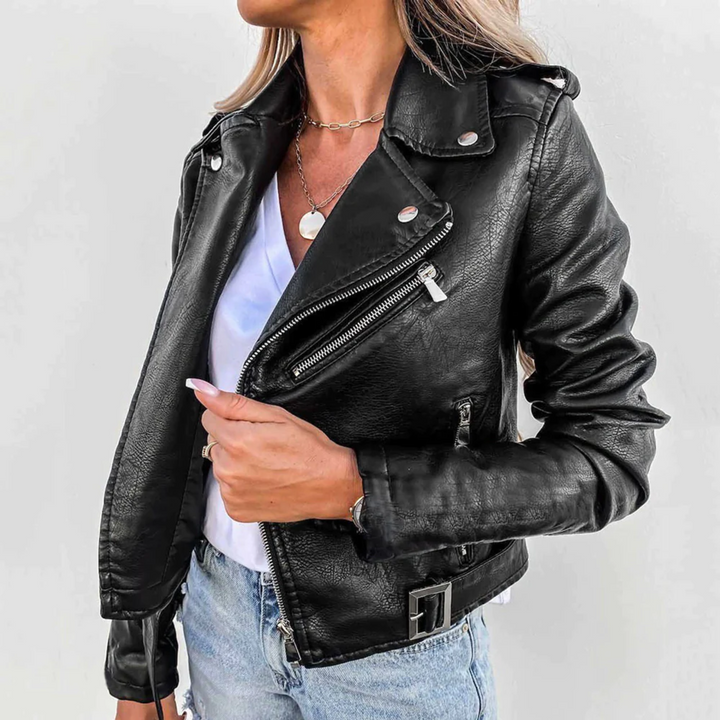 Lune London | Stylish padded leather jacket with zipper