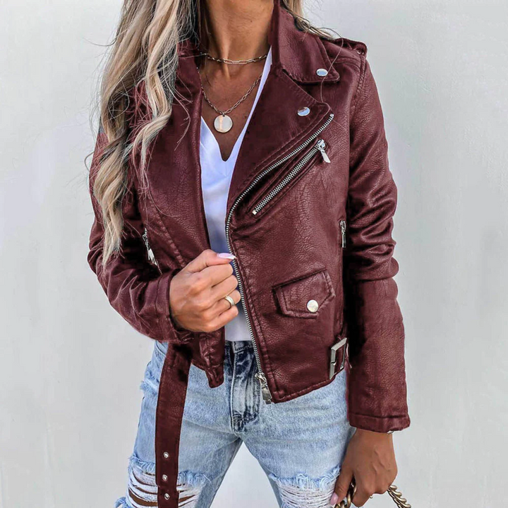 Lune London | Stylish padded leather jacket with zipper