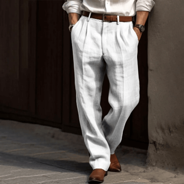 Lune London | Men's Retro Linen Pants In Relaxed Fit Style