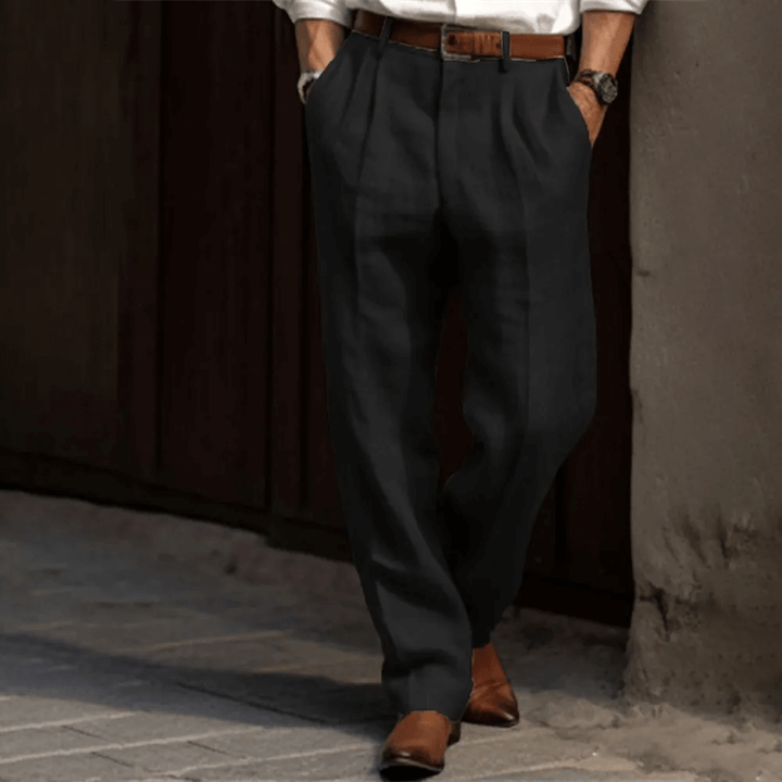 Lune London | Men's Retro Linen Pants In Relaxed Fit Style