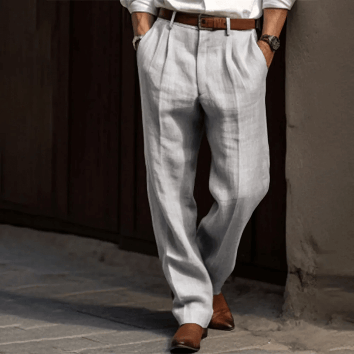 Lune London | Men's Retro Linen Pants In Relaxed Fit Style