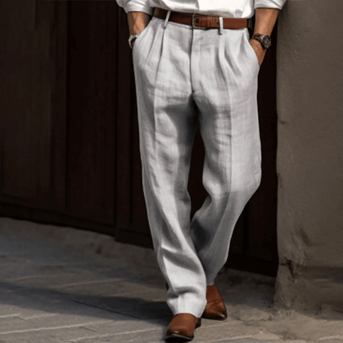 Lune London | Men's Retro Linen Pants In Relaxed Fit Style