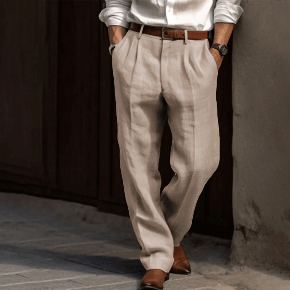 Lune London | Men's Retro Linen Pants In Relaxed Fit Style