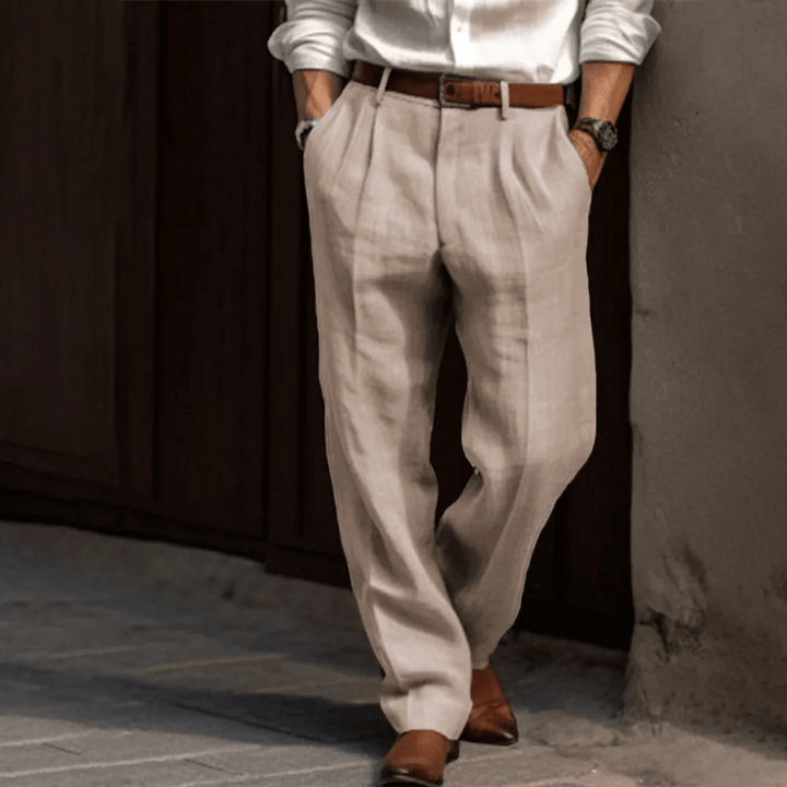 Lune London | Men's Retro Linen Pants In Relaxed Fit Style