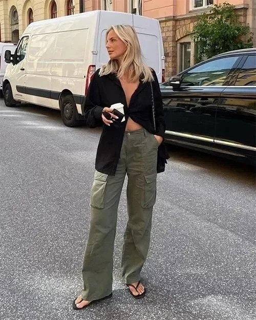 Lune London | Pantalon cargo ajustable à coupe droite