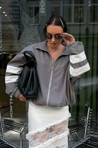 Lune London | Stand Collar Color Block Jacket