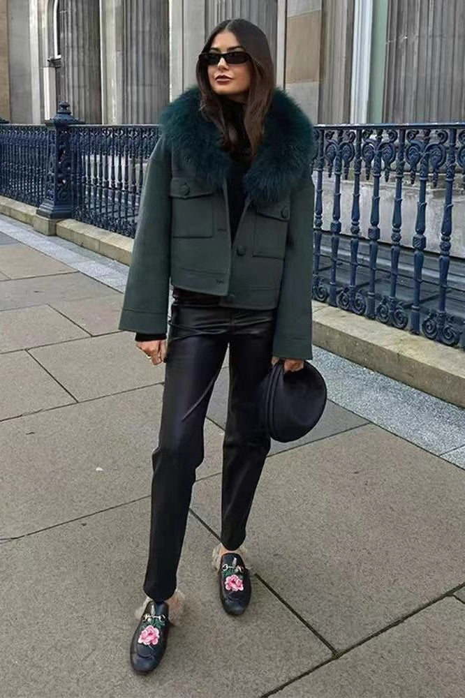 Lune London | Removable Fur Collar Wool Jacket