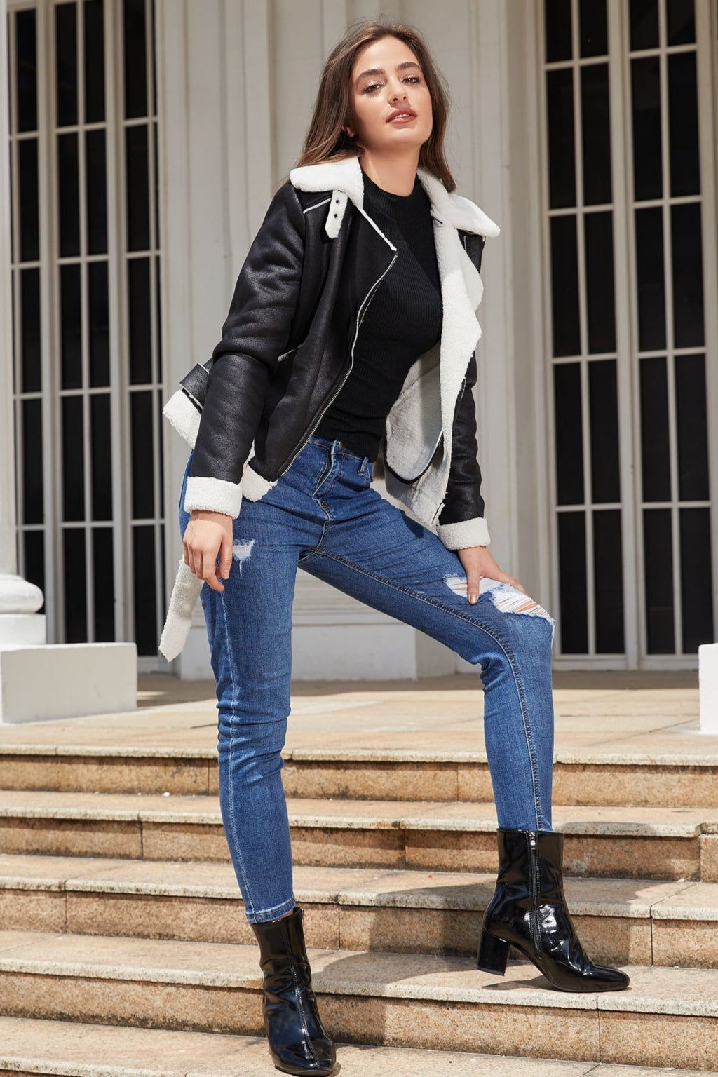Lune London | Fleece-lined Suede Belted Jacket