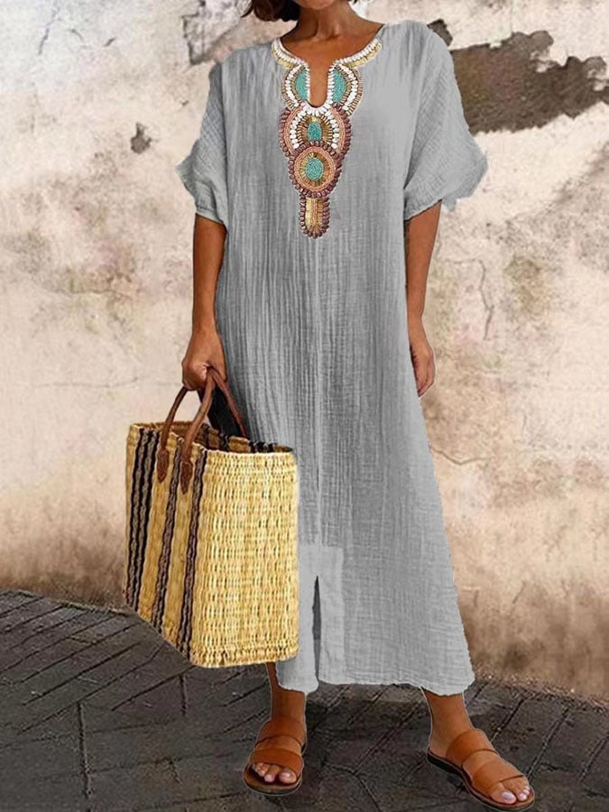 Lune London | Airy Caftan Dress with Ethnic Accent