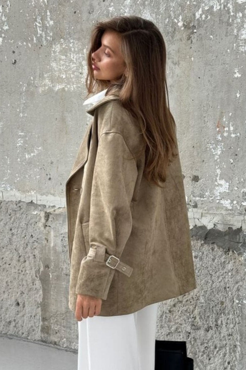 Lune London | Suede Lapel Waistband Jacket Coat