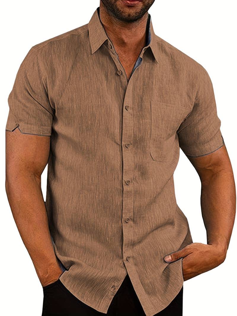 Chic und Stil | Classic Casual Short Sleeve Shirt with Buttons for Men