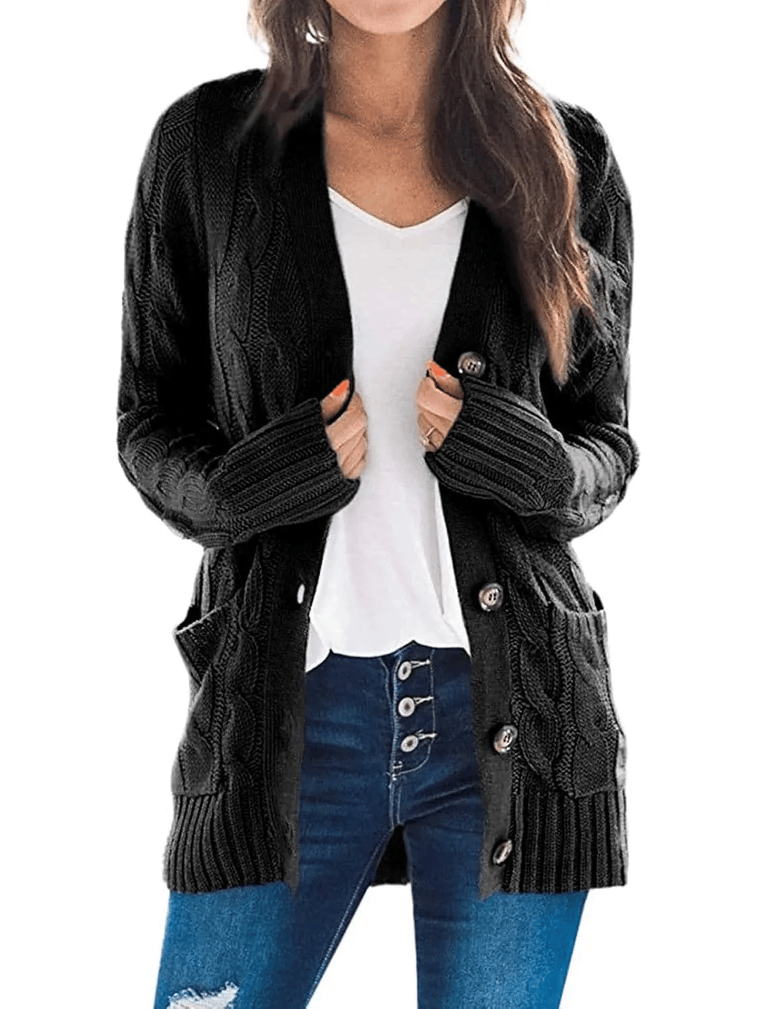 Lune London | Open Knit Cardigan with Cable Pattern