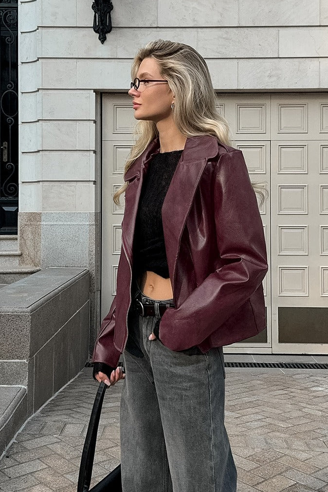 Lune London | Red PU Leather Jacket