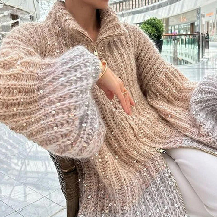 Lune London | Knit cardigan with glitter sequins