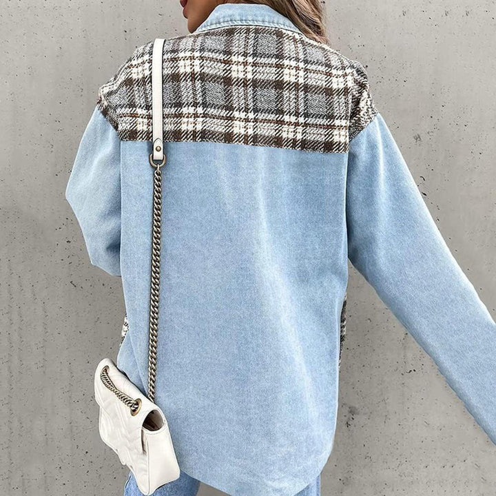 Lune London | Elegant women's jacket with a check pattern and classic collar