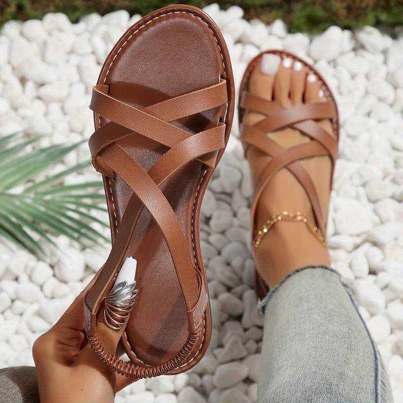 Lune London | Crisscross Flat Sandals with Non-Slip Straps