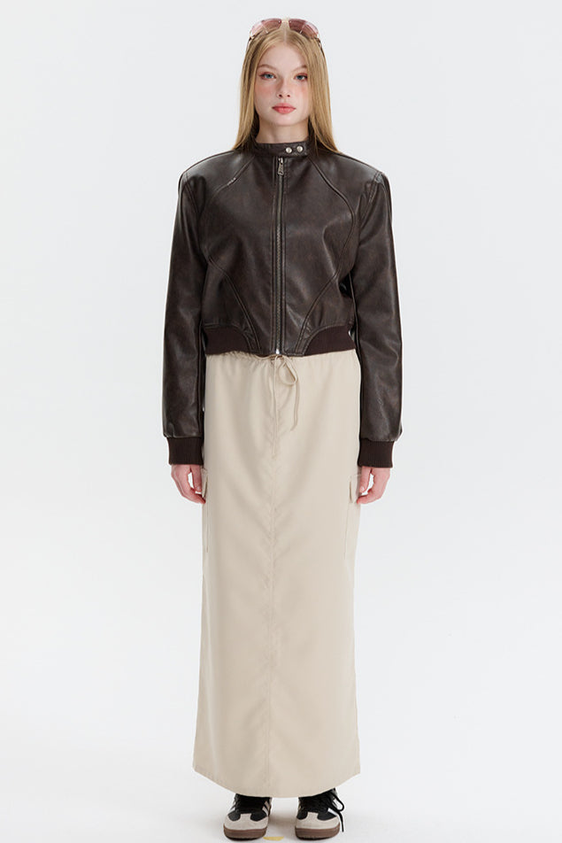 Lune London | Leather Zip-Up Bomber Jacket