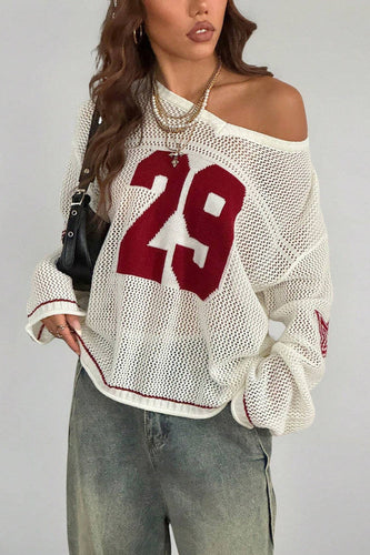 Lune London | Cozy V neck knit sweater with digital print