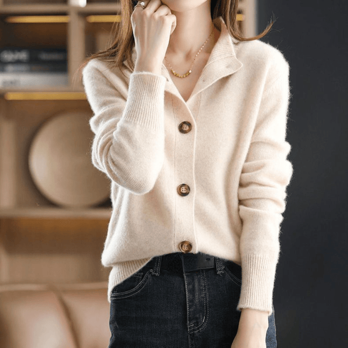 Lune London | Cozy Cashmere Knit Cardigan Pullover