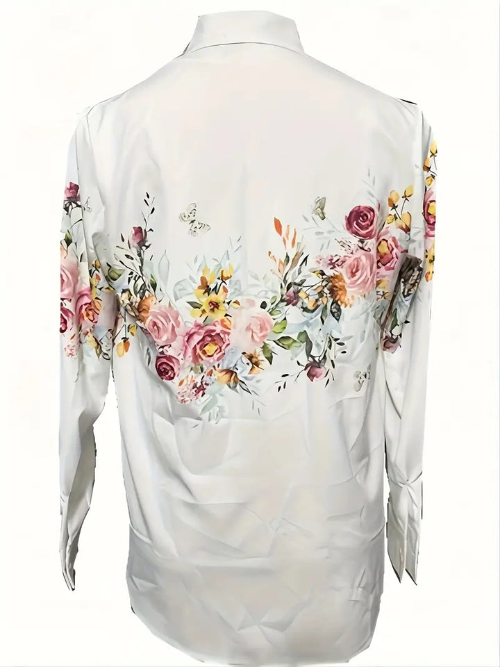 Lune London | Blouse for women with floral pattern, casual shirt blouse with long sleeves