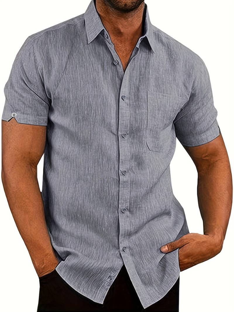 Chic und Stil | Classic Casual Short Sleeve Shirt with Buttons for Men