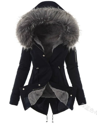 Lune London | Fleece-Lined Winter Parka Hooded Coat with Fur Trim