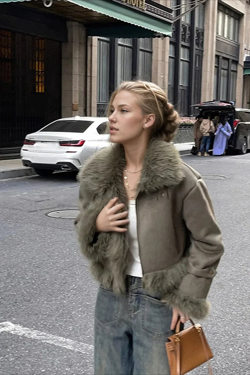 Lune London | Faux leather short biker jacket