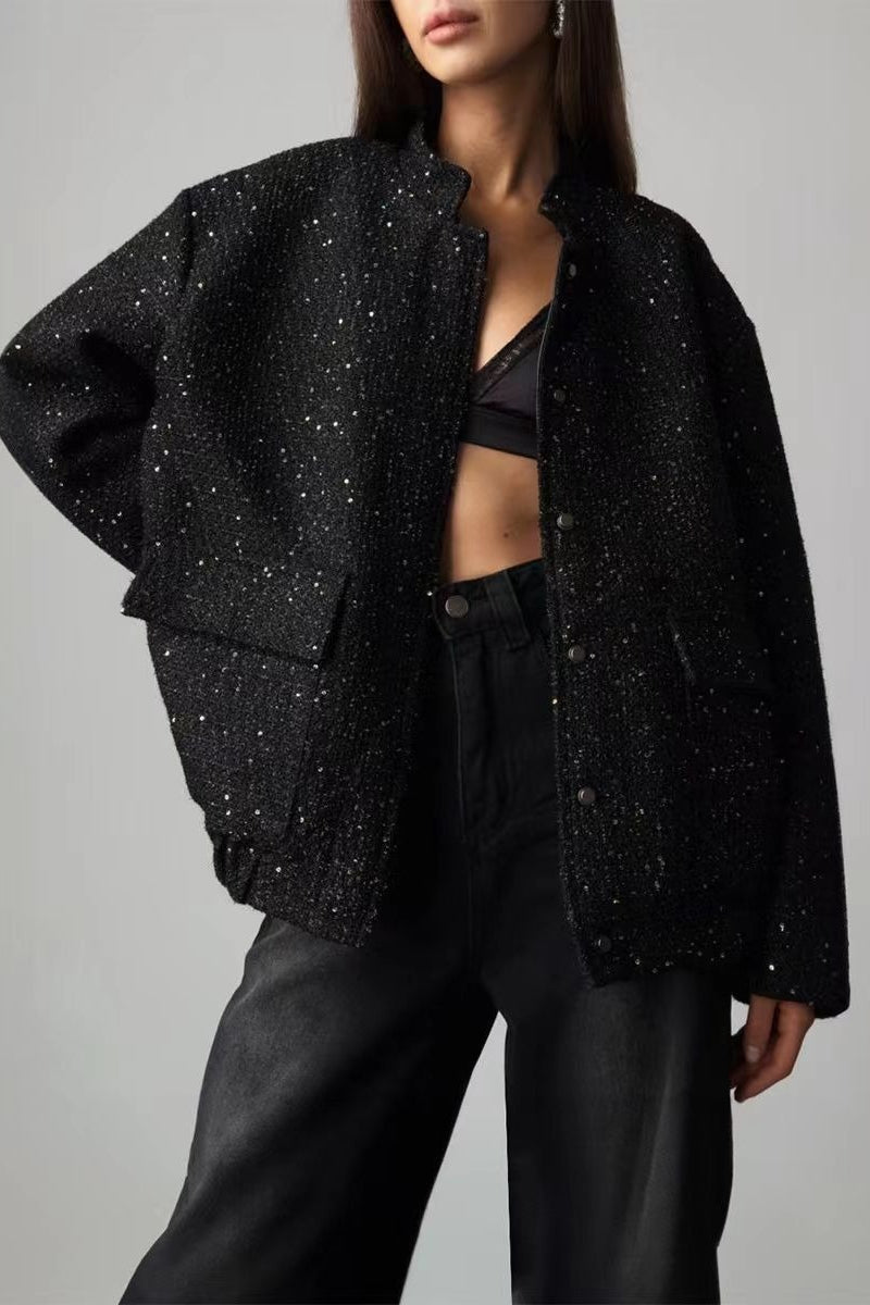 Lune London | Embellished short bomber jacket