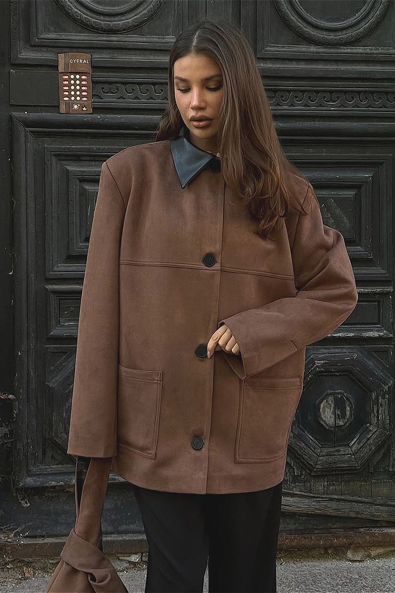 Lune London | Suede Collar Contrast Jacket