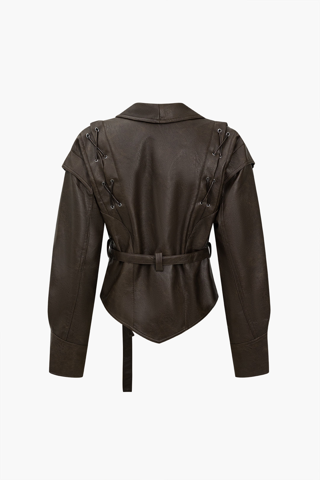 Lune London | Leather Tie Front Overlap Jacket