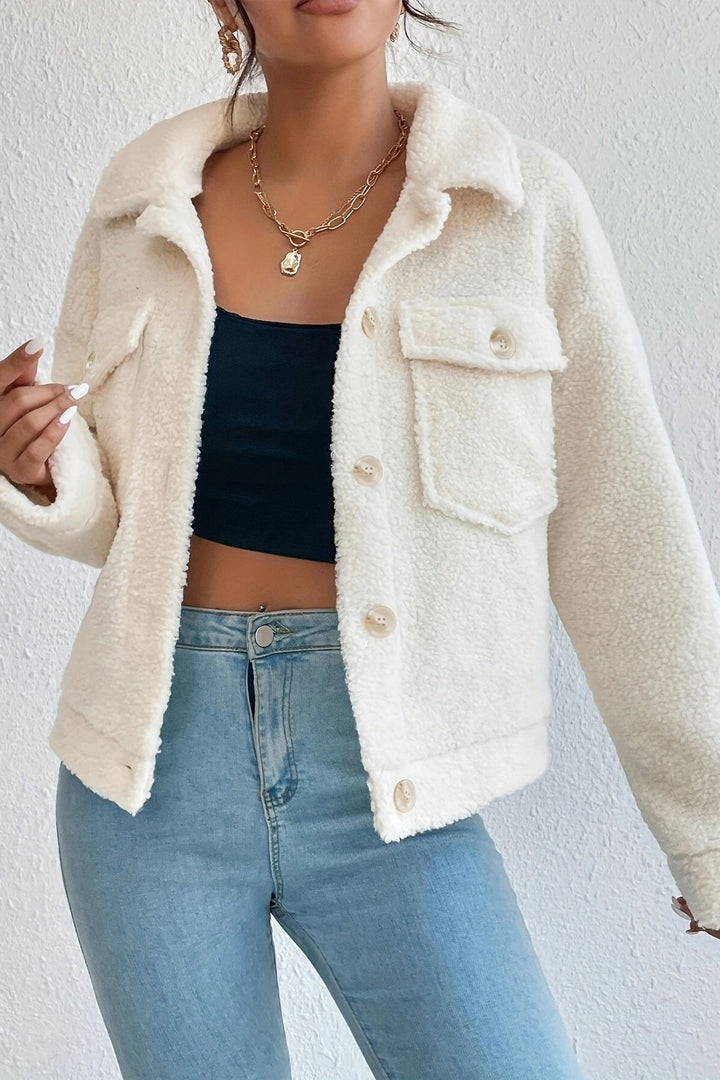 Lune London | White short Sherpa jacket
