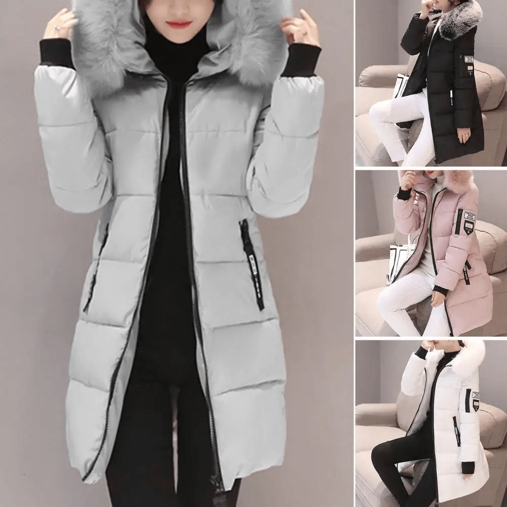 Women’s Cotton Winter Coat with Hood – Mid-Length & Warm | Lune London