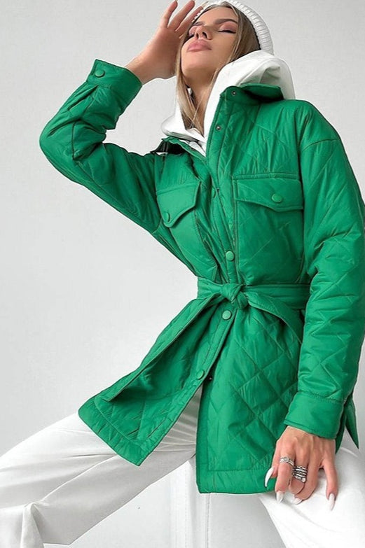 Lune London | Long cut diamond quilted puffer jacket