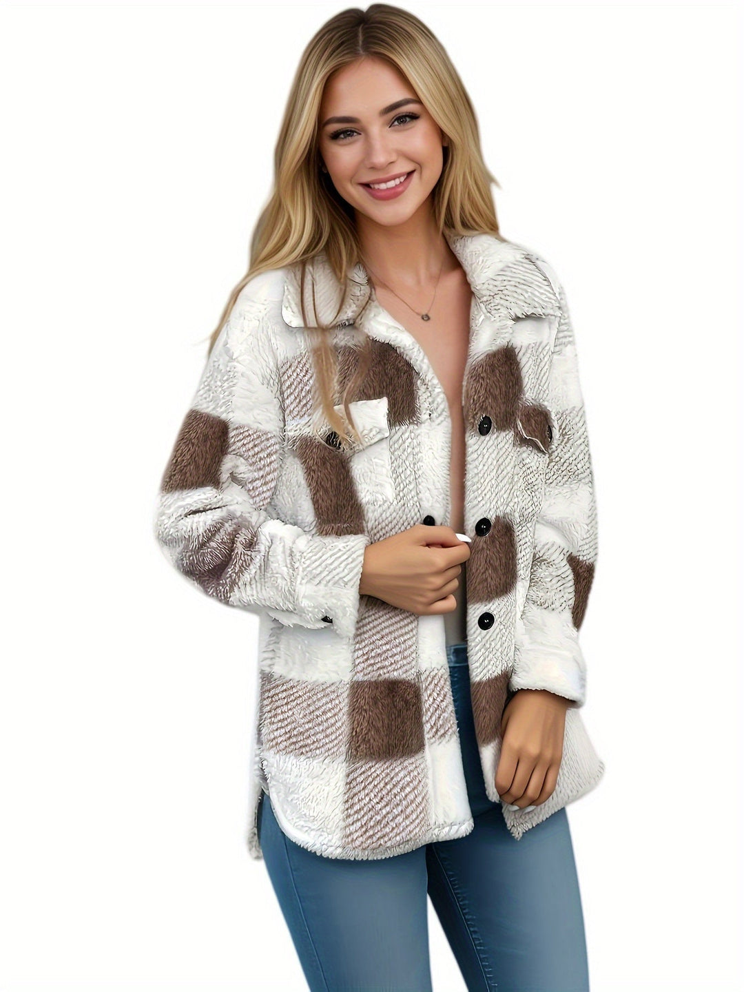Lune London | Checked button jacket with long sleeves