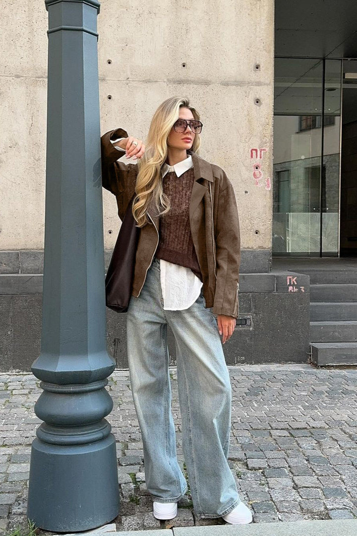Lune London | Brown Casual Suede Jacket