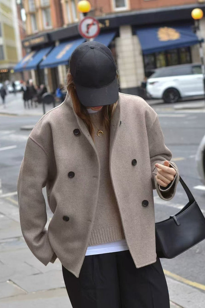 Lune London | Wool Stand Collar Long Jacket