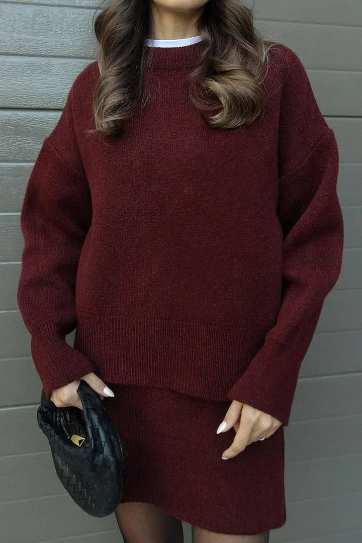 Lune London | Knitted Set - Oversized Sweater & Mini Skirt - Autumn Outfit