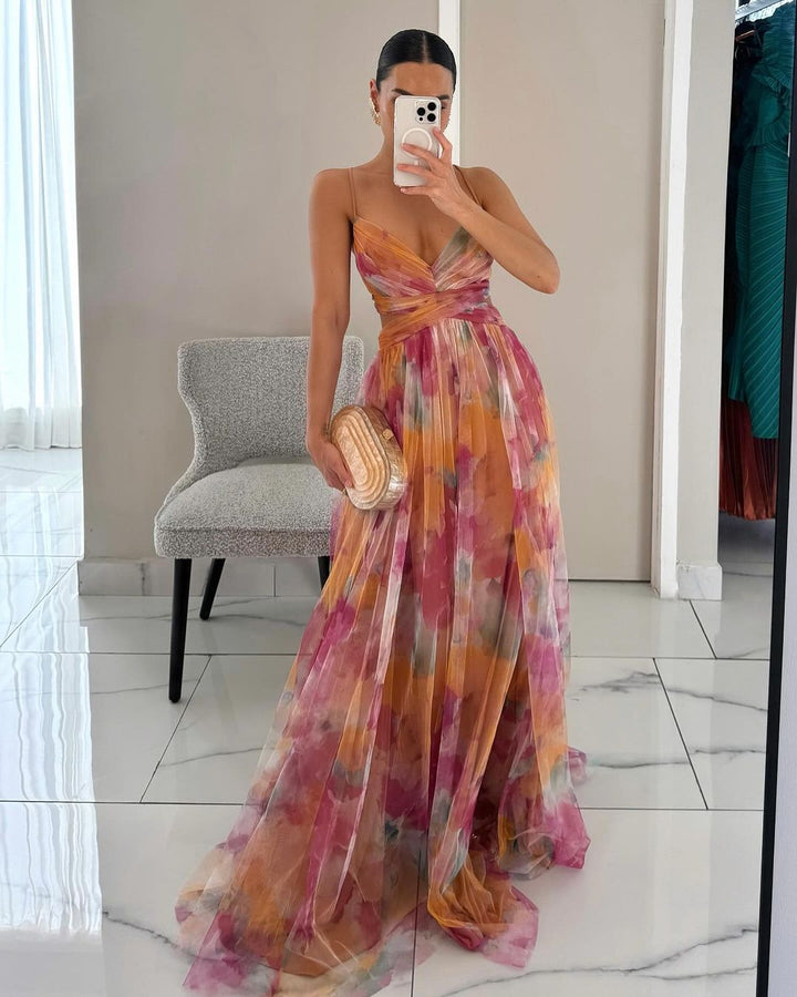 Lune London | Elegant Maxi Dress In Beautiful Floral Pattern