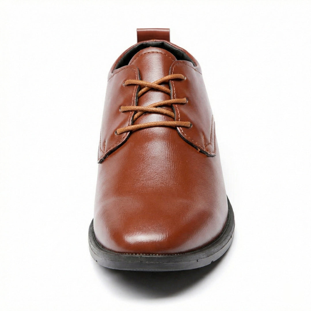 Men's Elegant Leather Lace-Up Shoes with Non-Slip Sole