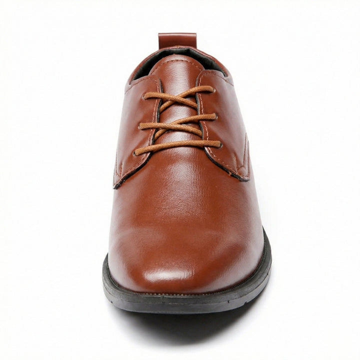 Men's Elegant Leather Lace-Up Shoes with Non-Slip Sole