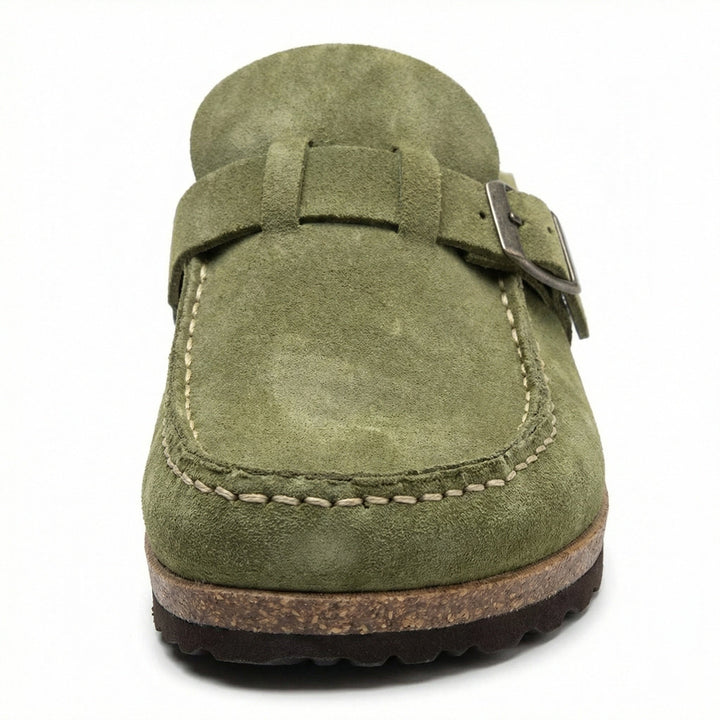 Clogs - Women's Retro Suede Slip-On Mule