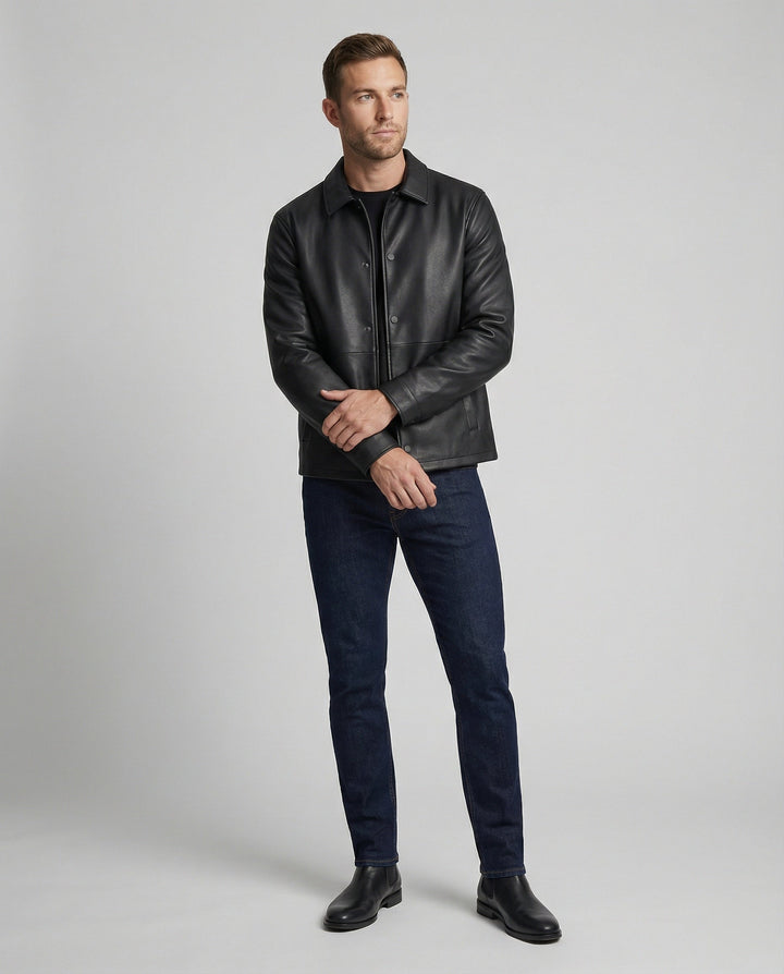 Men's Leather Look Transitional Jacket