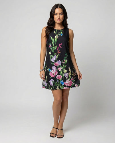 Women’s Sleeveless Casual Dress with Artistic Print & Lightweight Fabric | Lune London