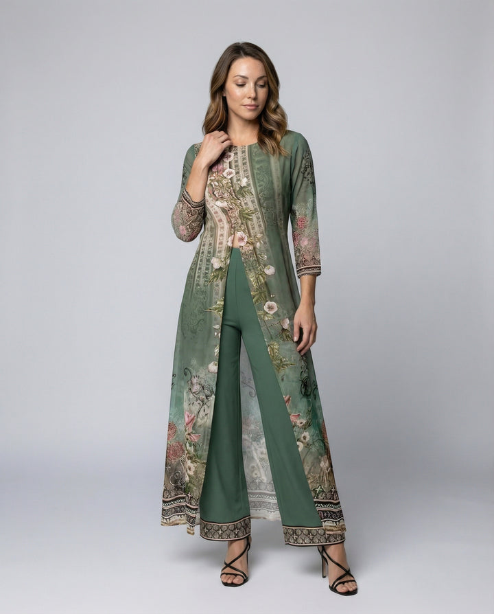 Women’s Floral Jumpsuit mit Wide Leg & Elegant Shawl | Lune London