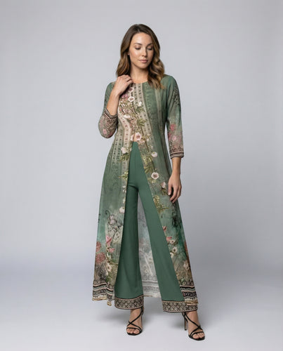 Women’s Floral Jumpsuit mit Wide Leg & Elegant Shawl | Lune London