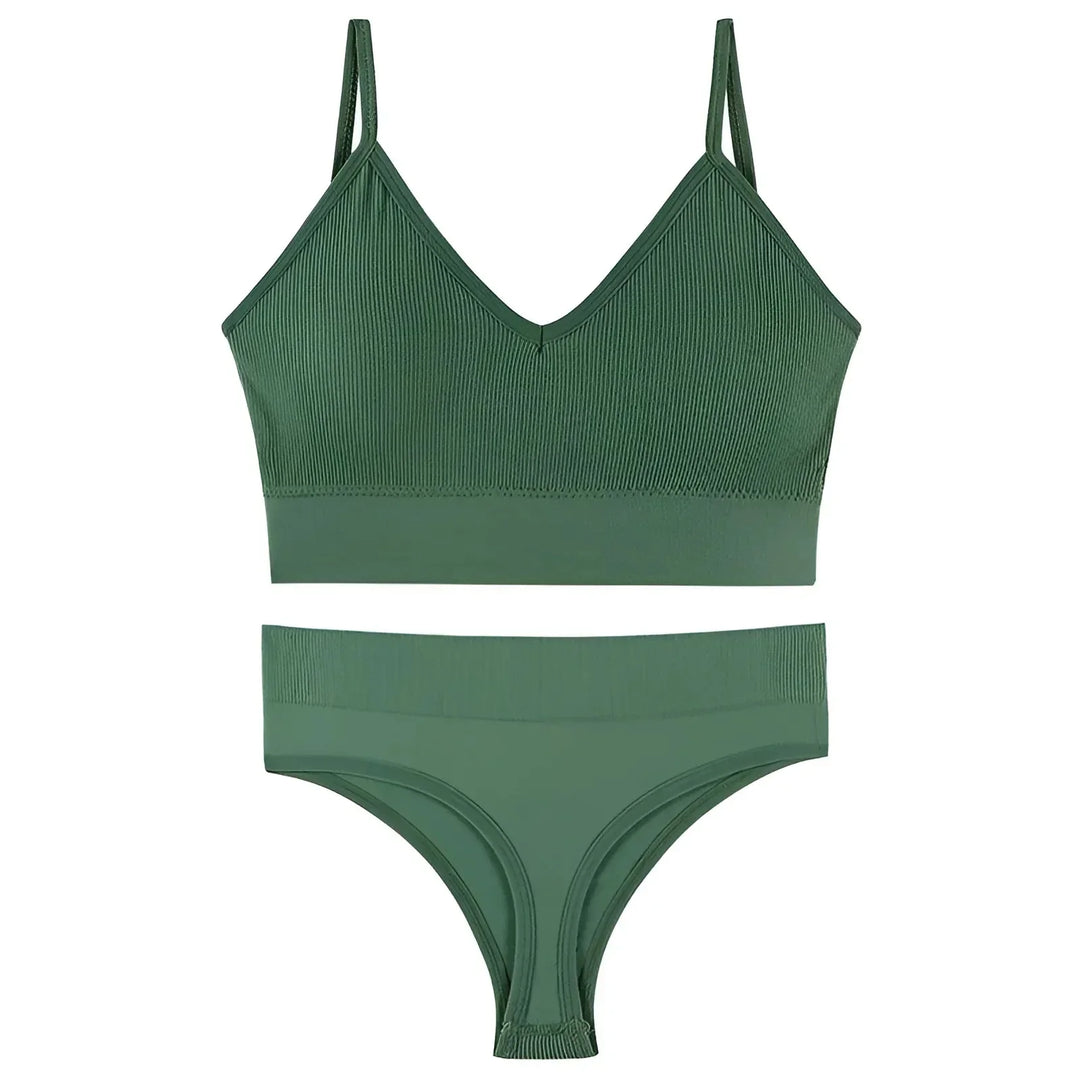 Lune London | Women's Seamless Lingerie Set with V-Neck Top and High Waist Slip