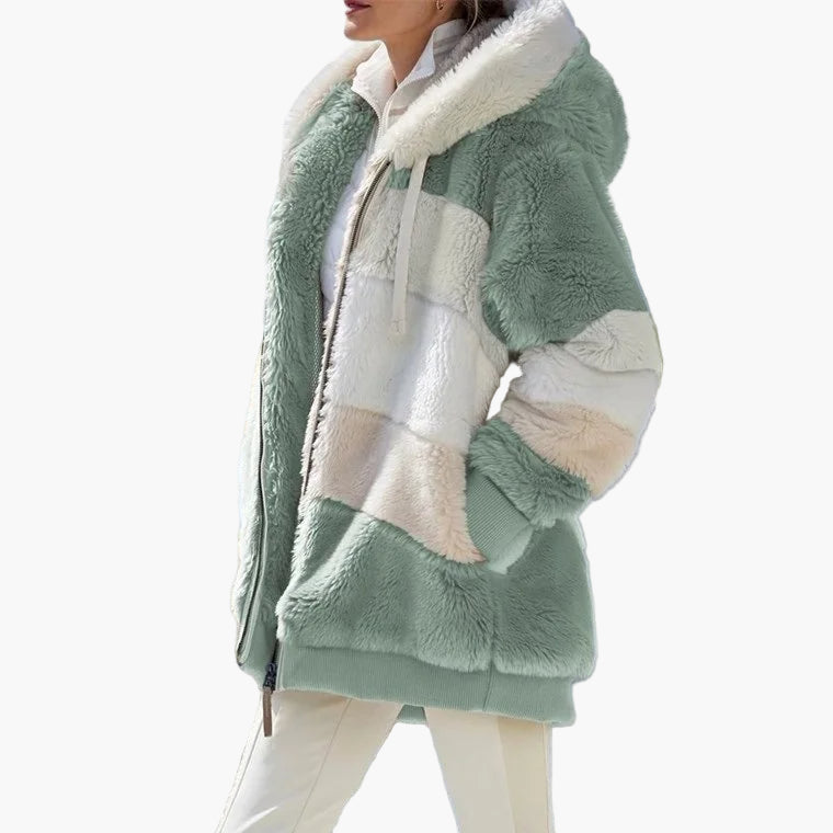 Lune London | Striped Winter Hoodie - Trendy Casual Jacket for Cold Days