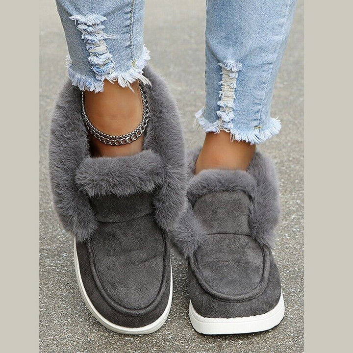 Lune London | Winter loafers - Slip-on suede loafers with fur lining