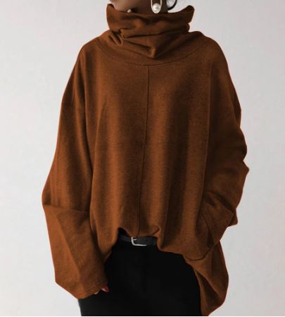 Lune London | Women's Long Sleeve Turtleneck Sweatshirt with Pockets